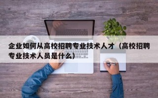 企业如何从高校招聘专业技术人才（高校招聘专业技术人员是什么）