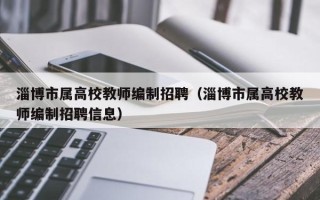 淄博市属高校教师编制招聘（淄博市属高校教师编制招聘信息）