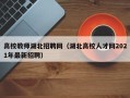 高校教师湖北招聘网（湖北高校人才网2021年最新招聘）