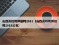 山西高校教师招聘2018（山西高校教师招聘2018公告）