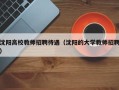 沈阳高校教师招聘待遇（沈阳的大学教师招聘）