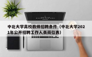 中北大学高校教师招聘条件（中北大学2021年公开招聘工作人员岗位表）