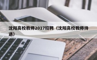 沈阳高校教师2017招聘（沈阳高校教师待遇）