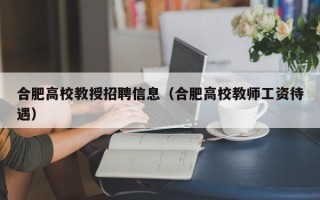 合肥高校教授招聘信息（合肥高校教师工资待遇）