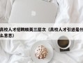 高校人才招聘精英三层次（高校人才引进是什么意思）