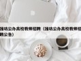 潍坊公办高校教师招聘（潍坊公办高校教师招聘公告）